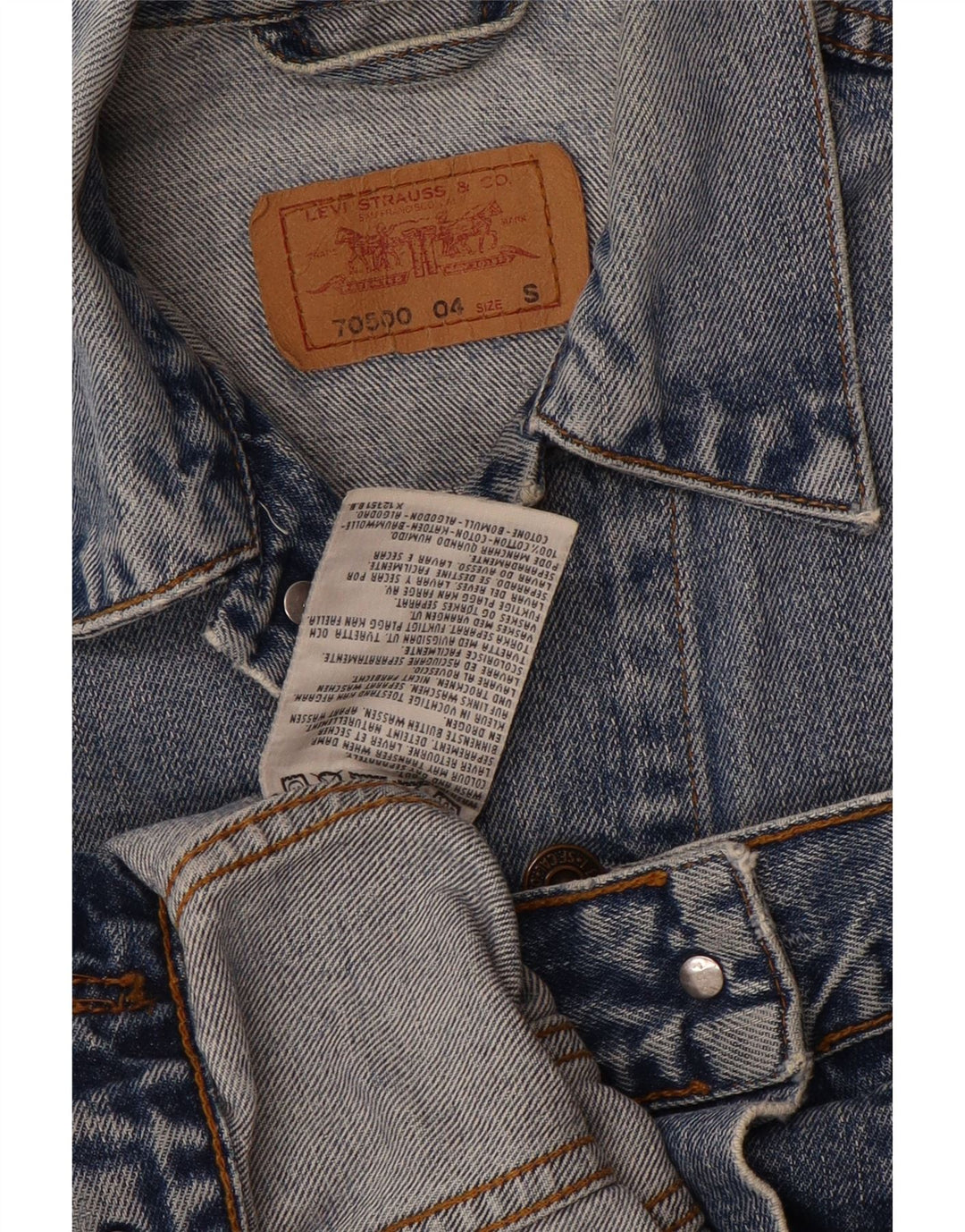 Женская джинсовая куртка Levi's UK 10, маленькая, синяя, хлопок