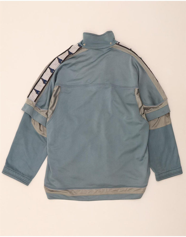 Мужской спортивный костюм Diadora с графическим рисунком, большая синяя куртка с цветными блоками