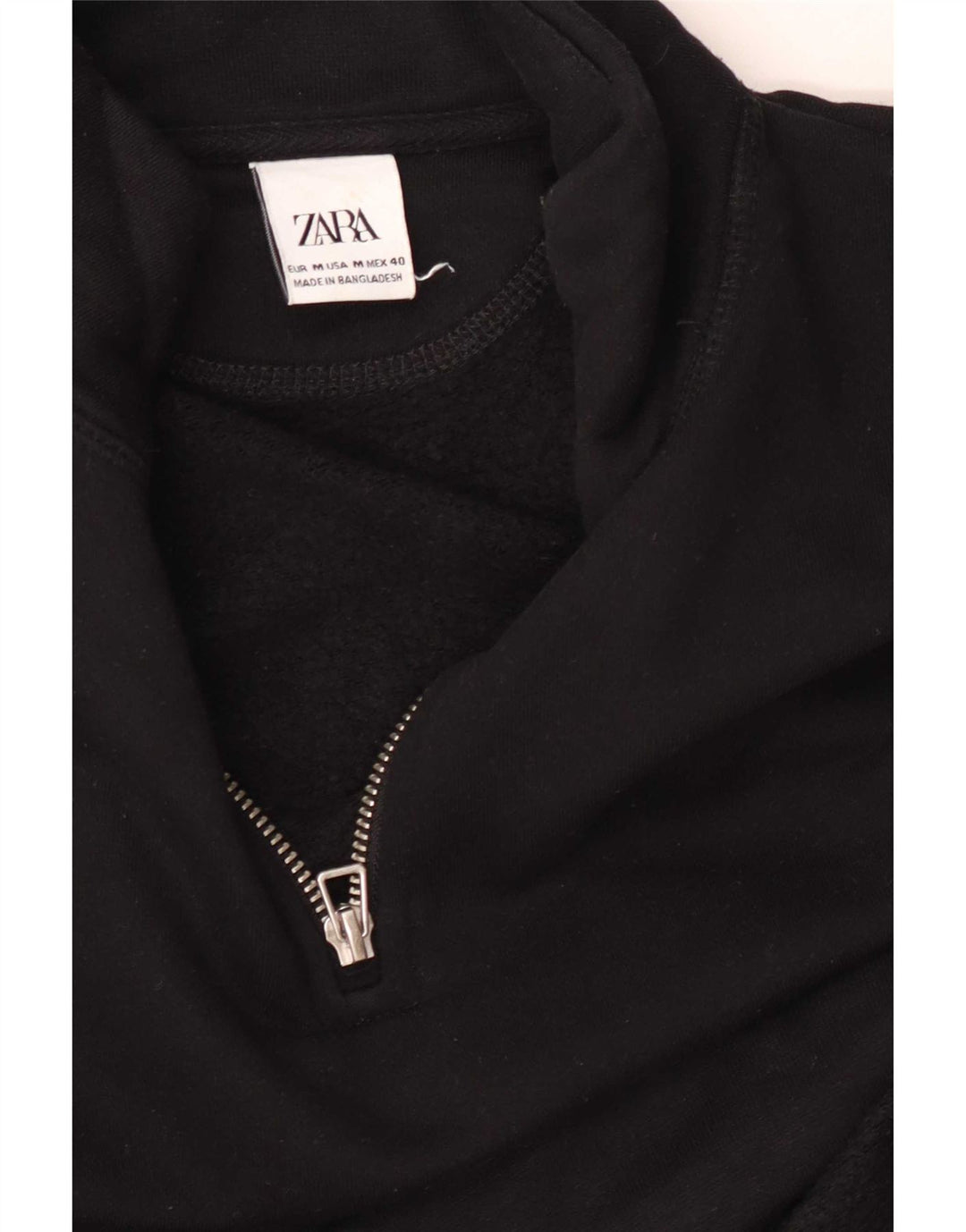 Мужской свитер с воротником на молнии Zara, средний черный
