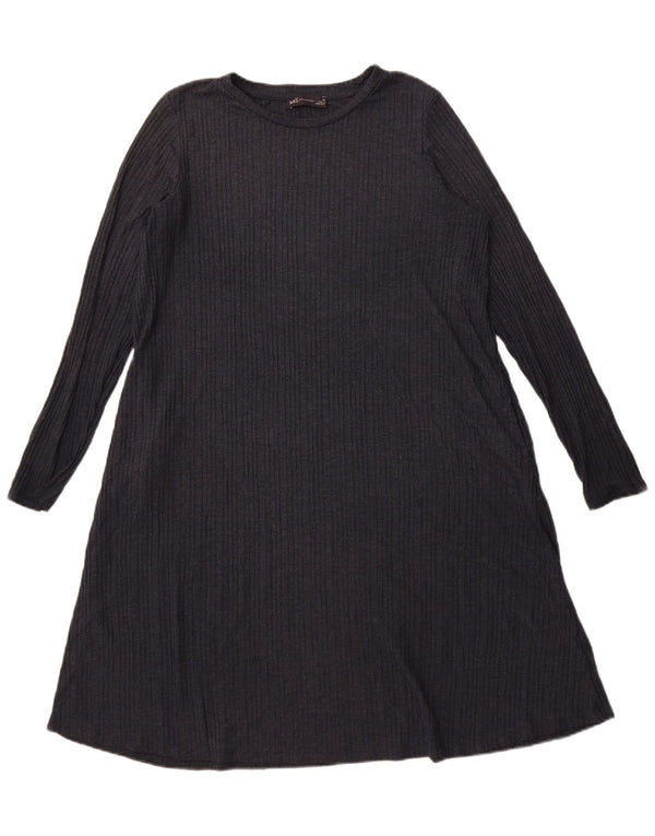 Женское платье трапециевидного силуэта Marks & Spencer UK 16, большой размер, темно-синий, полиэстер