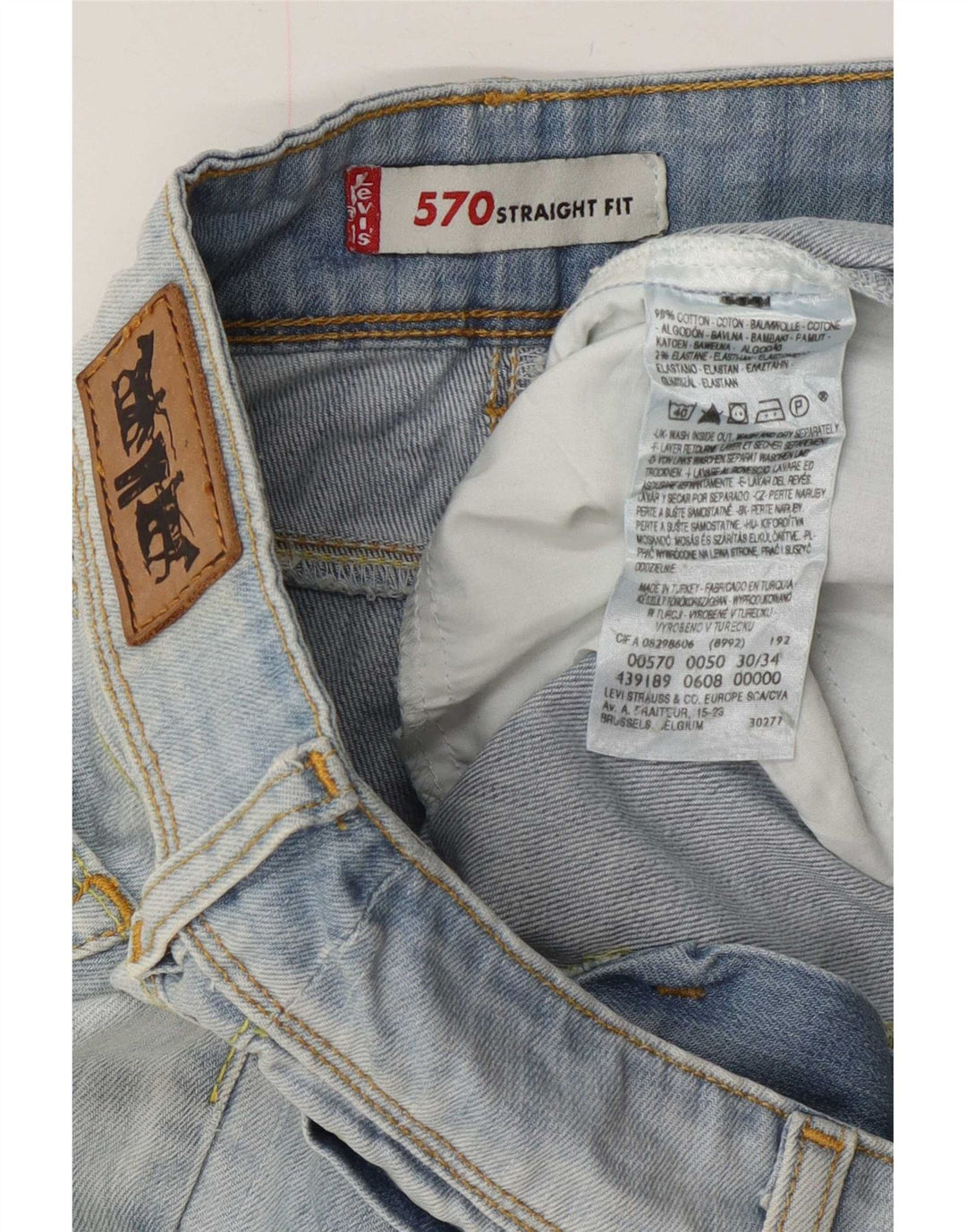Женские прямые джинсы Levi's 570 W30 L28 синие, хлопок