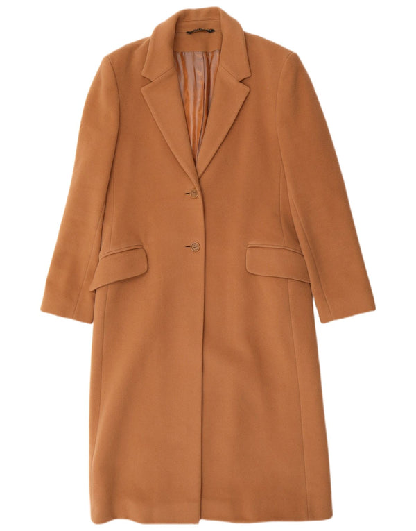 LAURA ASHLEY Женское пальто UK 14, большое коричневое из натуральной шерсти