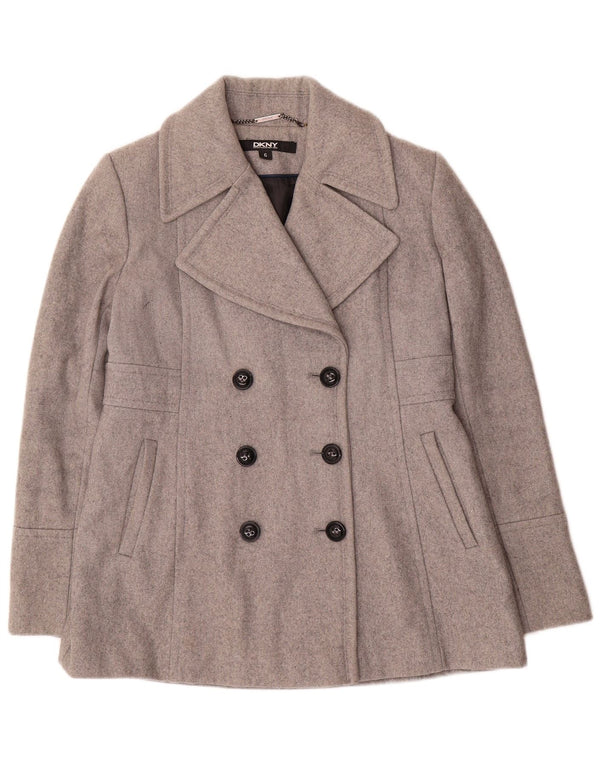 Dkny Womens Pea Coat US 6 Medium Grey Wool