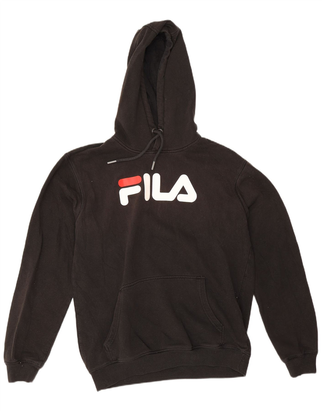 Fila Мужской джемпер с капюшоном с рисунком, средний черный, хлопок
