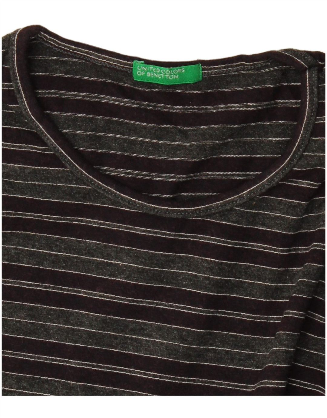 Женский топ BENETTON с длинным рукавом UK 8, маленький серый в полоску