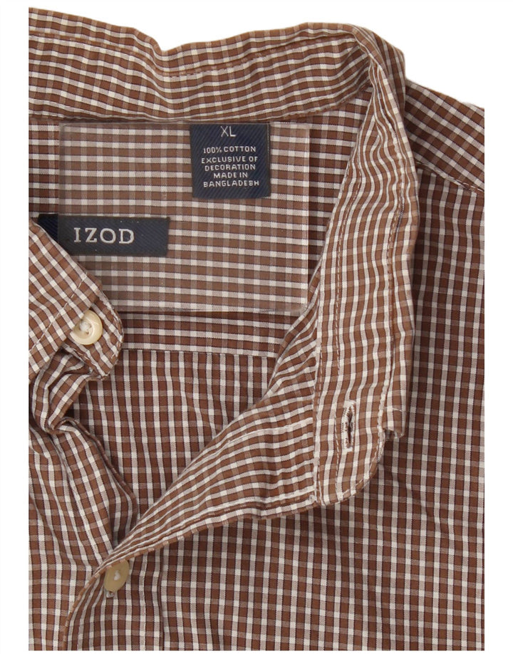 Мужская рубашка Izod XL, коричневая клетка, хлопок