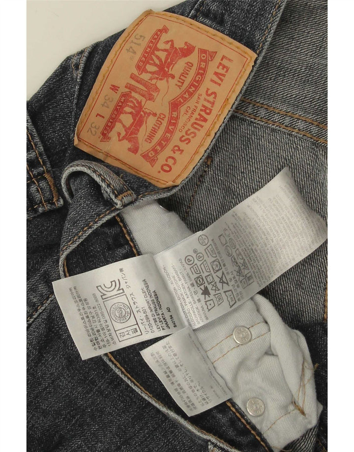 Мужские прямые джинсы-капри Levi's 514 W34 L21 синие, хлопок