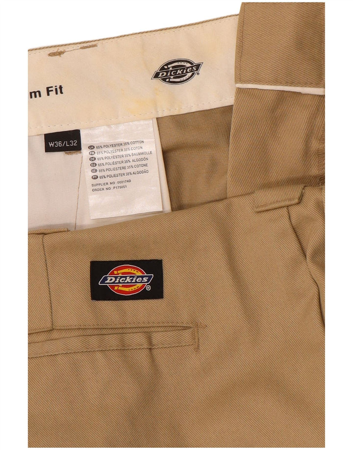 Мужские брюки-чиносы Dickies Slim Fit W36 L32 бежевого цвета из полиэстера