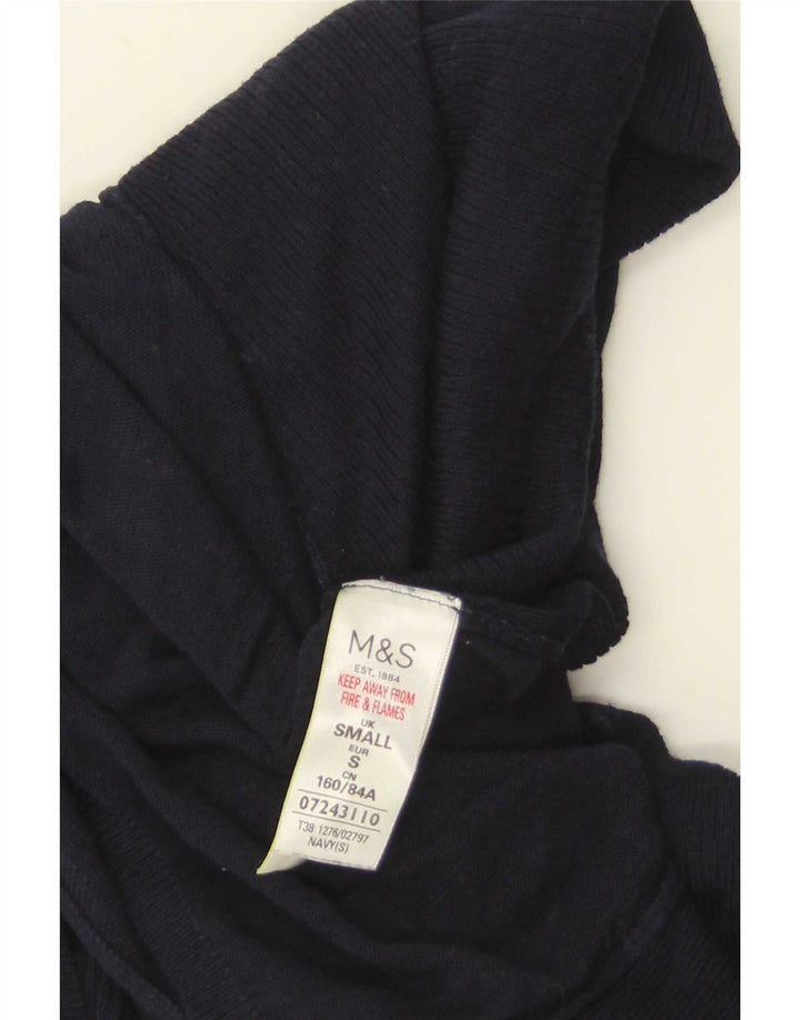 Женский открытый кардиган Marks & Spencer UK 10, маленький темно-синий акрил