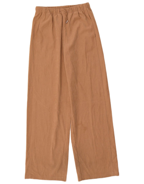 Женские повседневные широкие брюки Zara XS W24 L31 бежевого цвета из полиэстера