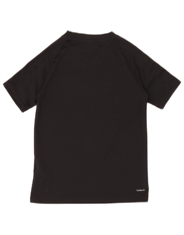 Футболка Adidas Climalite для мальчиков, топ 9-10 лет, черный полиэстер