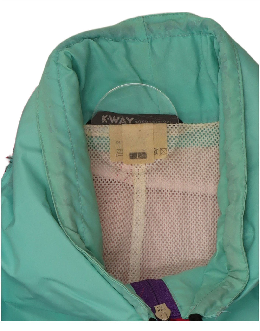 Мужская дождевик K-Way UK 40, большой разноцветный полиамид с цветными блоками