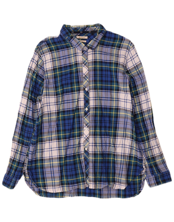 Женская фланелевая рубашка свободного кроя Barbour, Великобритания, 18 XL, синяя клетка, хлопок