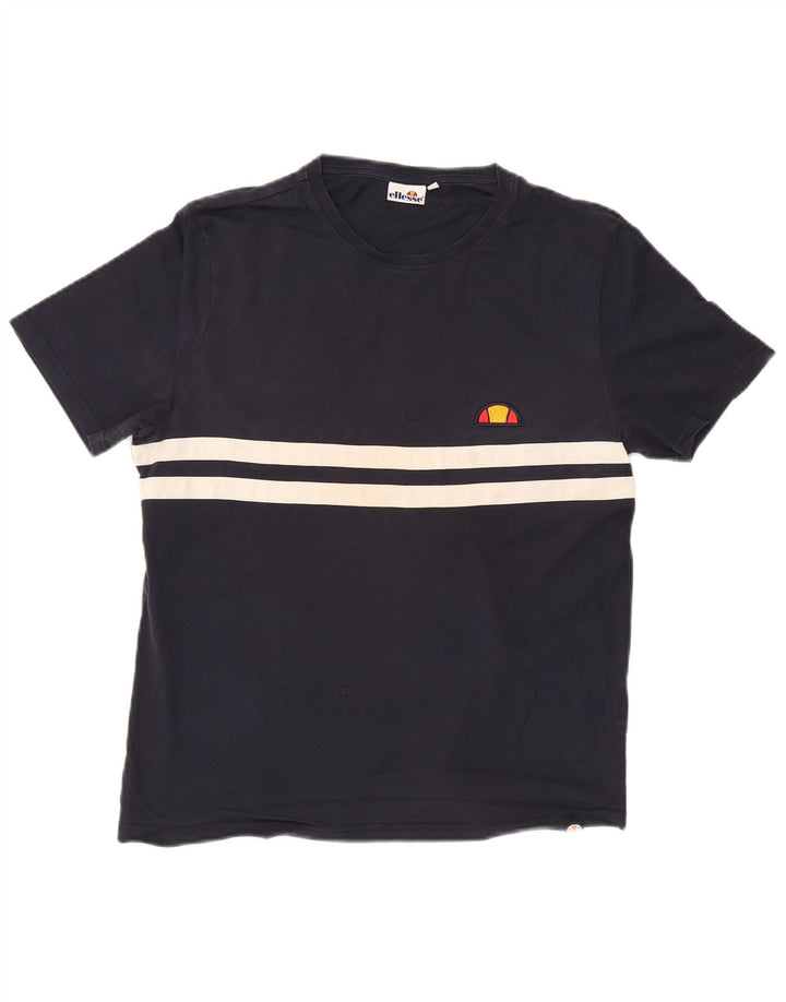 Мужская футболка ELLESSE, средний темно-синий, хлопок с цветными блоками