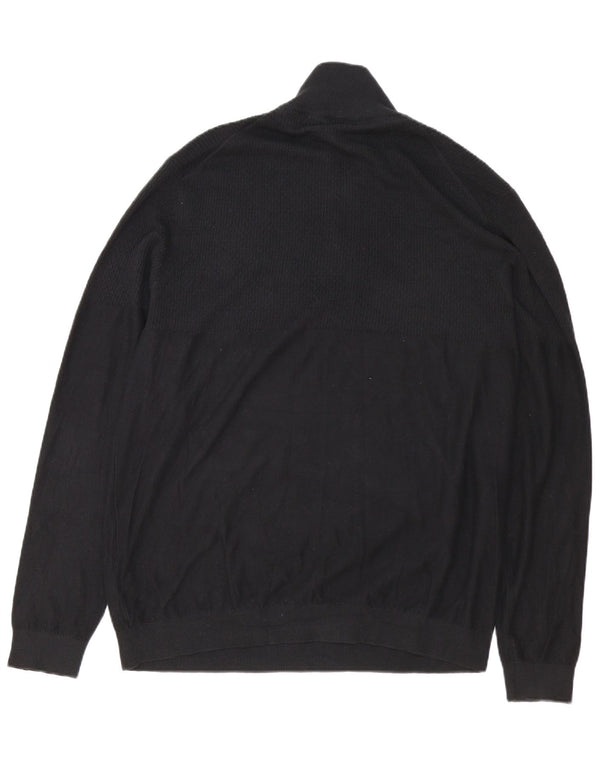 Мужской свитер с воротником на молнии Jack & Jones 2XL, черный хлопок