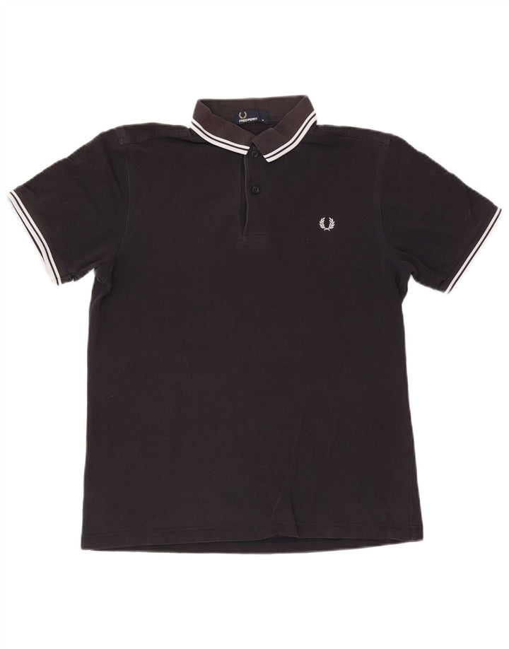 Мужская рубашка-поло Fred Perry среднего размера, темно-синяя, хлопок