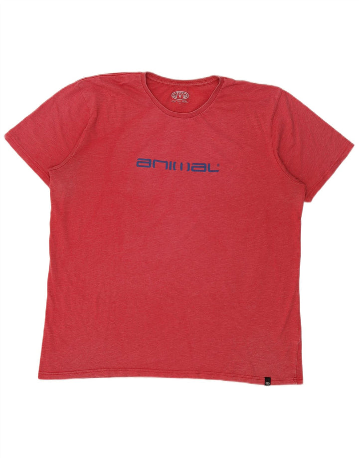 Мужская футболка с рисунком животных, топ XL, красный хлопок