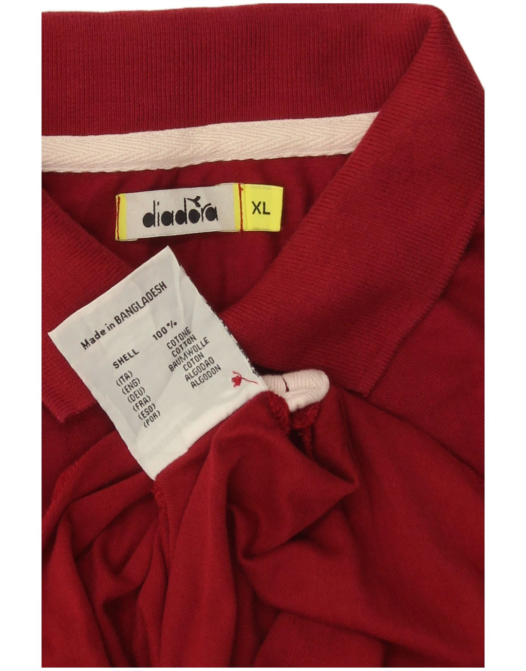 Мужская рубашка-поло Diadora XL, красный хлопок