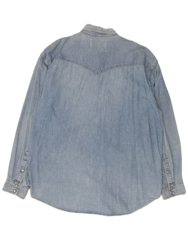 Мужская джинсовая рубашка Wrangler 2XL, синяя, хлопок