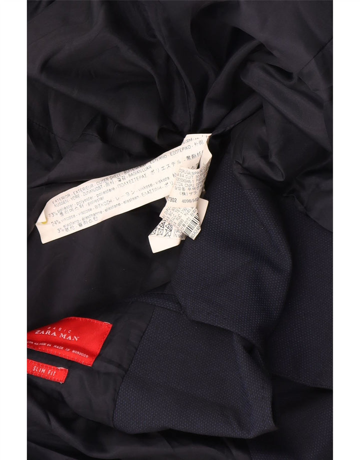 Мужской пиджак Zara на 2 пуговицах EU 54 XL, темно-синий полиэстер