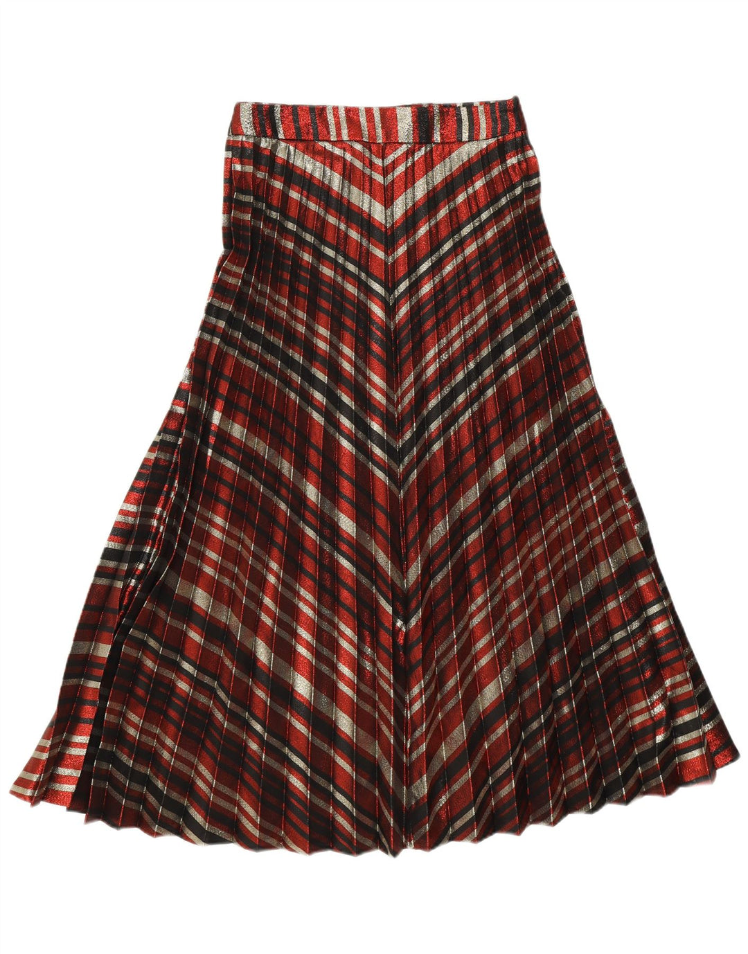 Zara Женская плиссированная юбка-нож, маленькая W26, полиэстер в разноцветную полоску