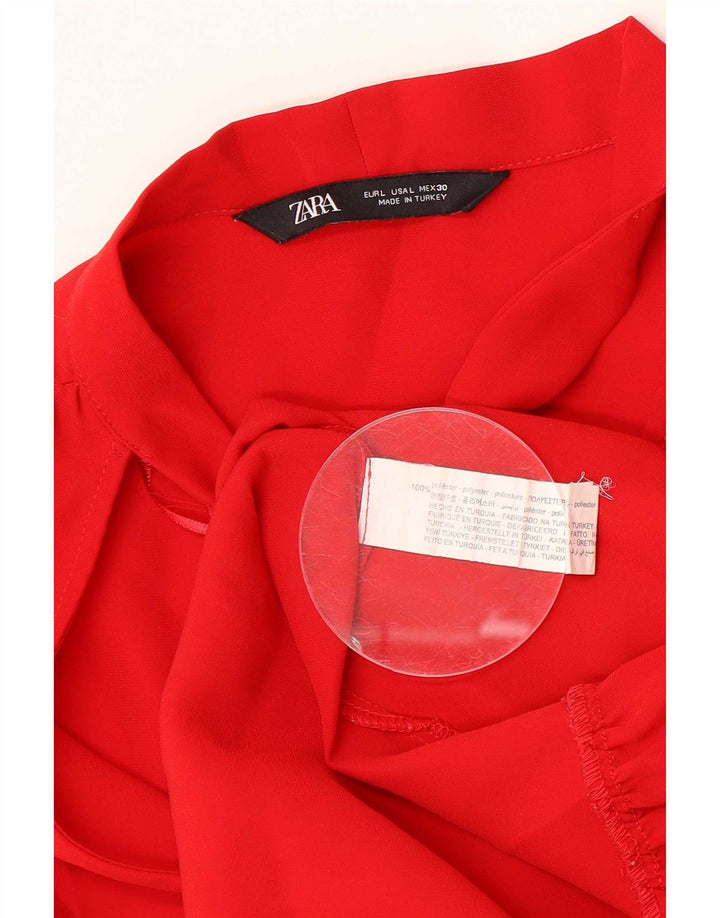 Женское платье трапециевидного силуэта Zara UK 16, большой красный полиэстер