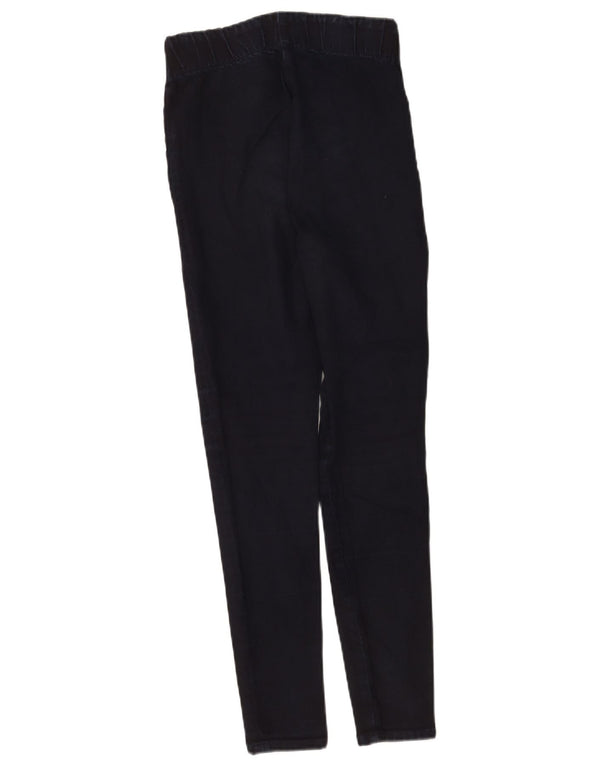 Zara Женские укороченные брюки скинни среднего размера W28 L26 Темно-синие хлопковые