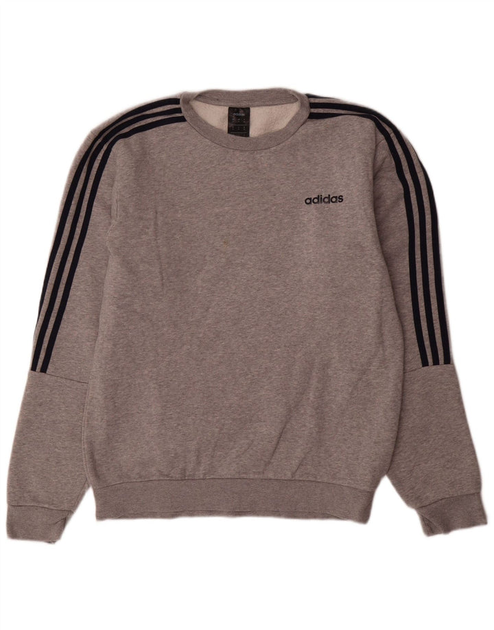 Мужской свитер Adidas, джемпер среднего серого цвета, хлопок
