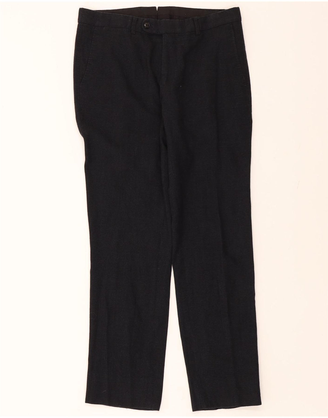 MASSIMO DUTTI Mens Straight Suit Trousers EU 40 Medium W31 L29 Navy Blue Vintage Massimo Dutti and Second-Hand Massimo Dutti from Messina Hembry 