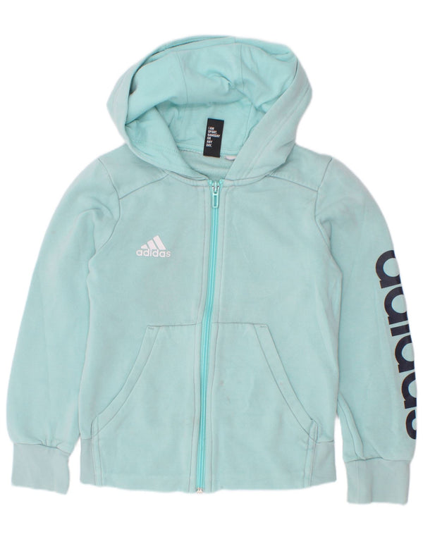 Свитер с капюшоном Adidas на молнии для девочек 5-6 лет, синий