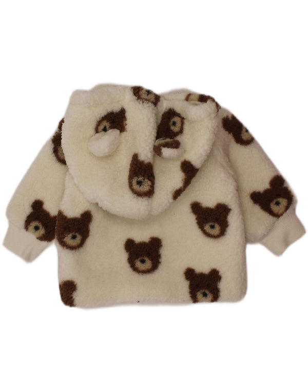 Флисовая куртка с капюшоном и графическим рисунком для маленьких девочек Monsoon, белый цвет от 0 до 3 месяцев