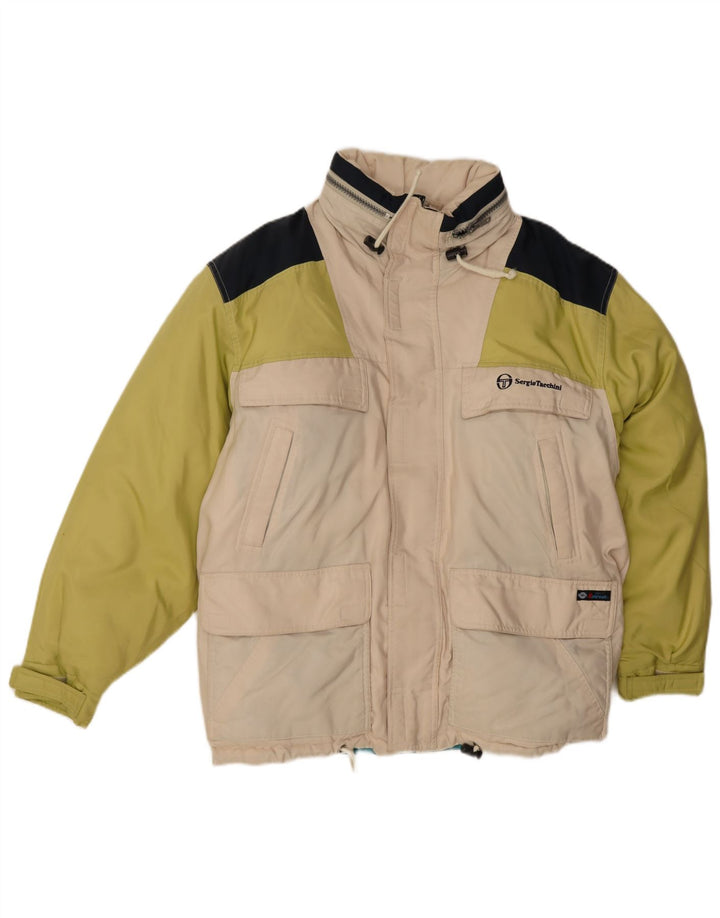 Мужская стеганая куртка Sergio Tacchini UK 38, средний цвет с белыми цветными блоками