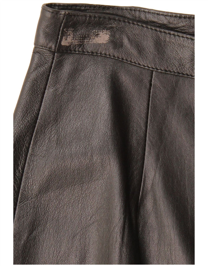 Юбка женская кожаная VINTAGE IT 44 Medium W28 Черная кожа