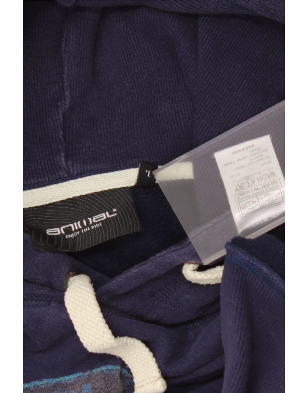 Мужской джемпер с капюшоном ANIMAL, большой размер, темно-синий, хлопок