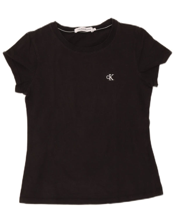 Женская футболка Calvin Klein Jeans Top UK 10, маленькая, черный хлопок
