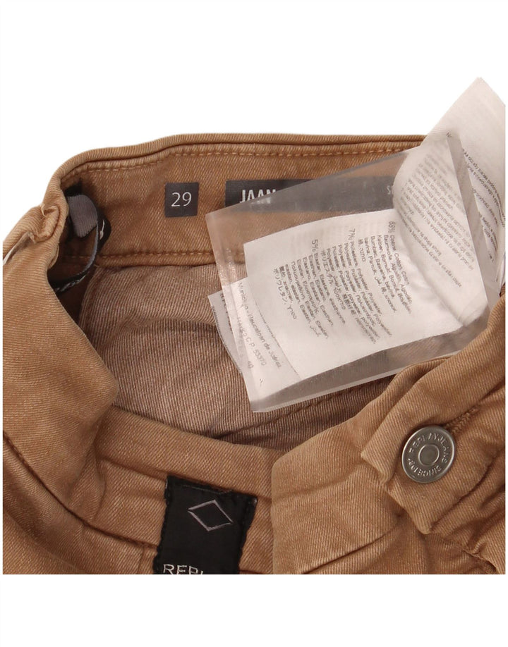 REPLAY Женские узкие брюки карго Jaan W29 L34 Коричневые хлопковые