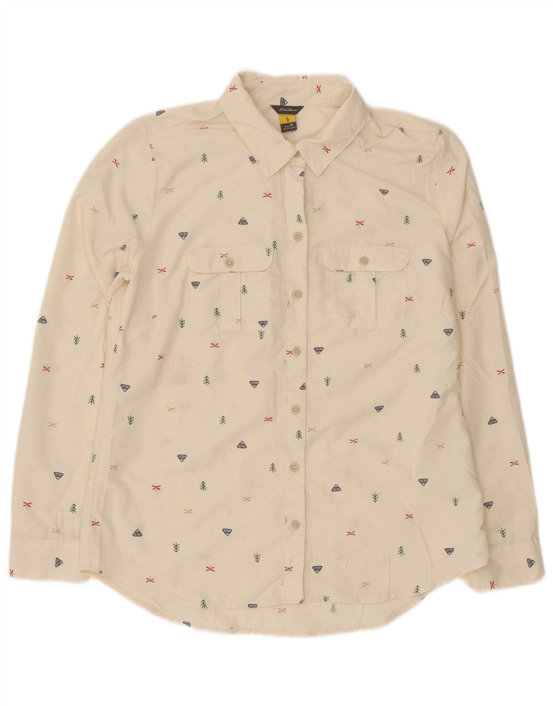 Женская рубашка Eddie Bauer UK 14 Medium Off White Spotted