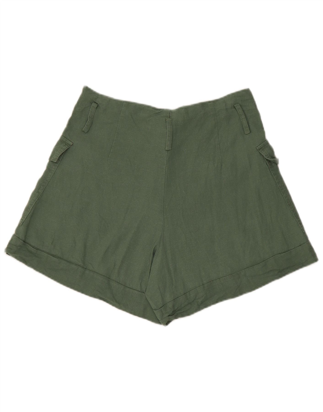 Женские шорты карго Zara, маленькие, W26, зеленые, льняные