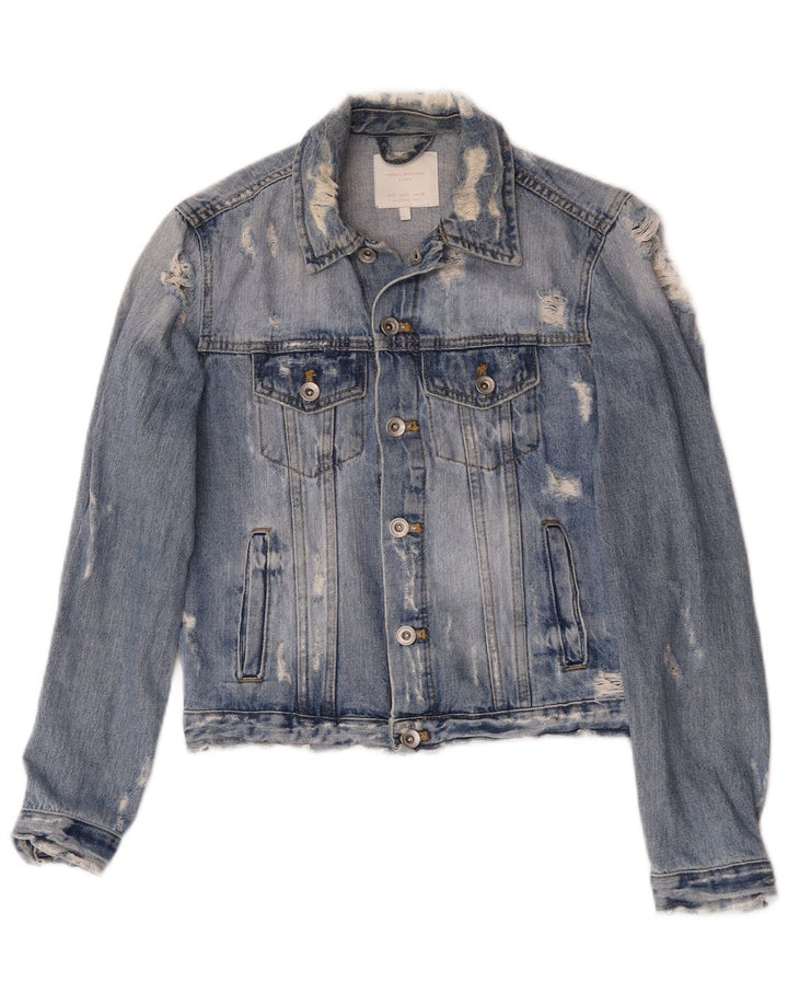 Женская джинсовая куртка Zara UK 10, маленькая синяя