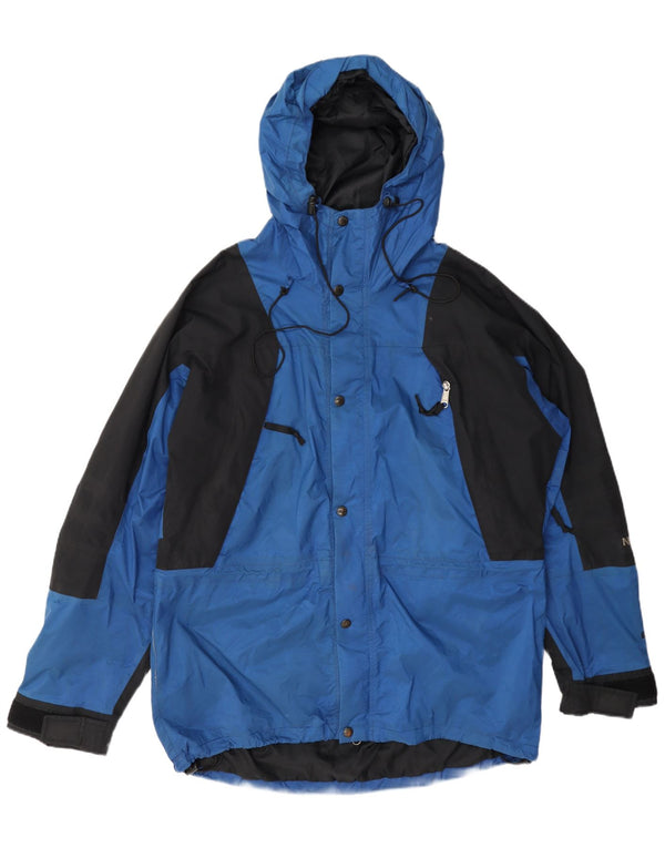 Мужская дождевик с капюшоном The North Face UK 40, большой синий нейлон с цветными блоками