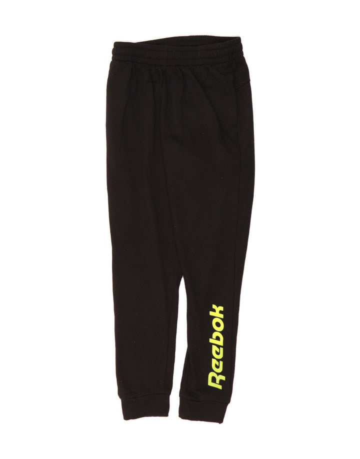 REEBOK Boys Graphic Tracksuit Trousers Joggers 10-11 Years Medium  Black Vintage Reebok and Second-Hand Reebok from Messina Hembry 