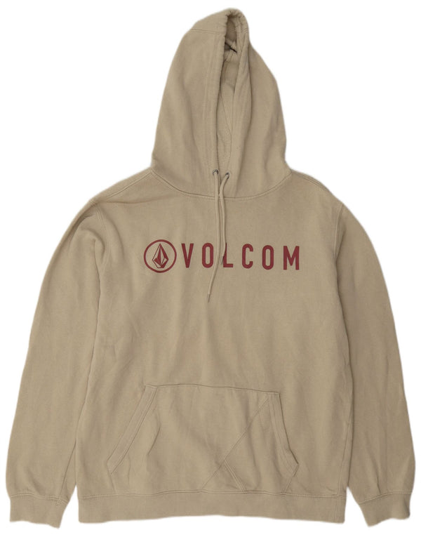 Мужской джемпер с капюшоном Volcom с рисунком, большой, бежевый, хлопок