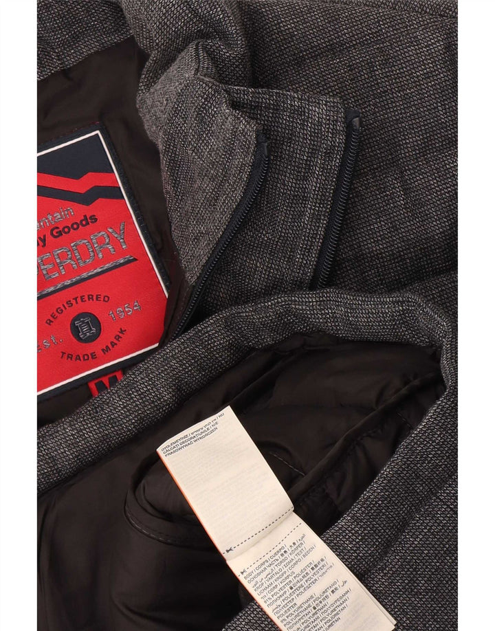 Мужская утепленная куртка Superdry UK 38, средний серый полиэстер