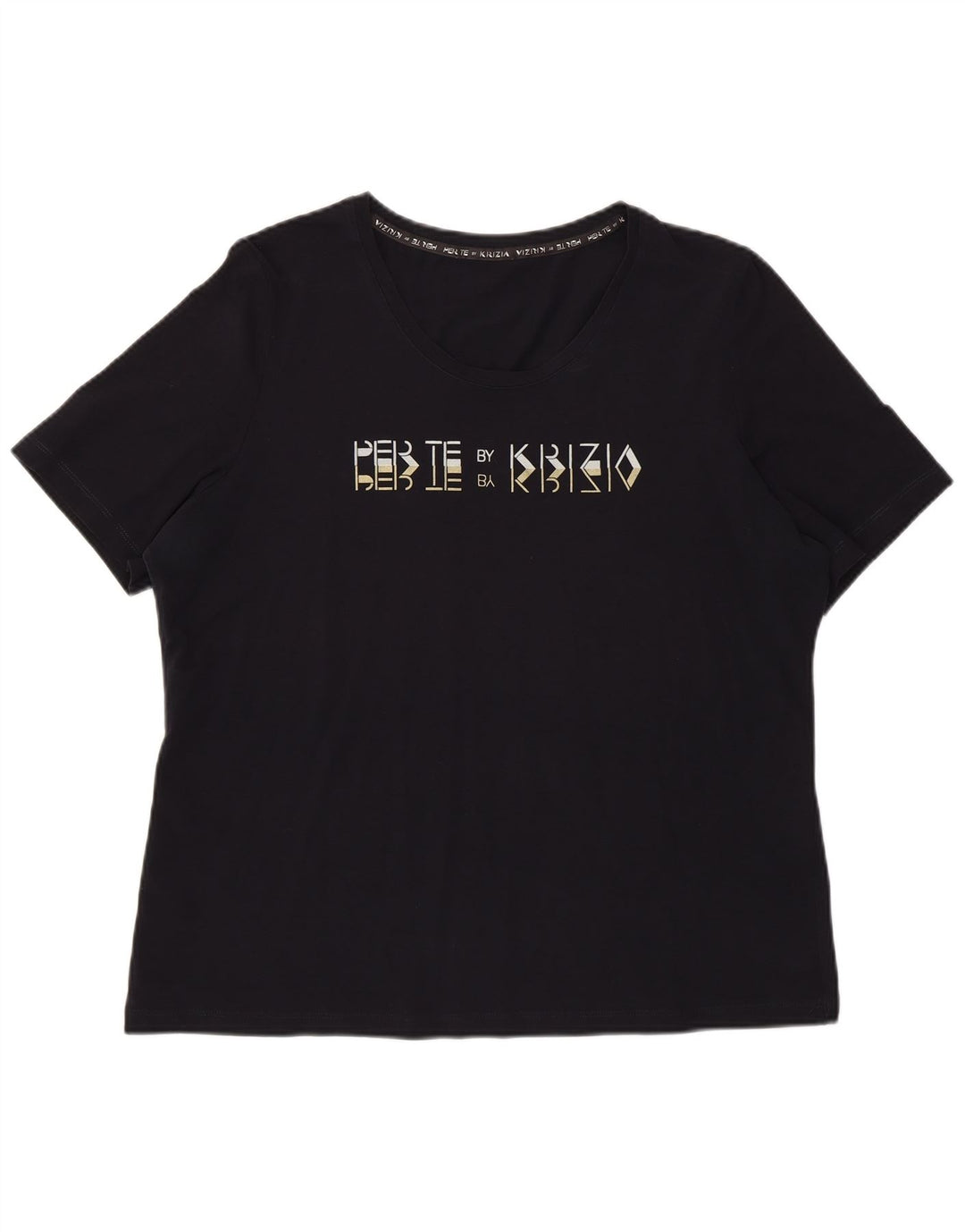 Женская футболка Perte by Krizia Regular с рисунком Top UK 12 Medium Navy Blue