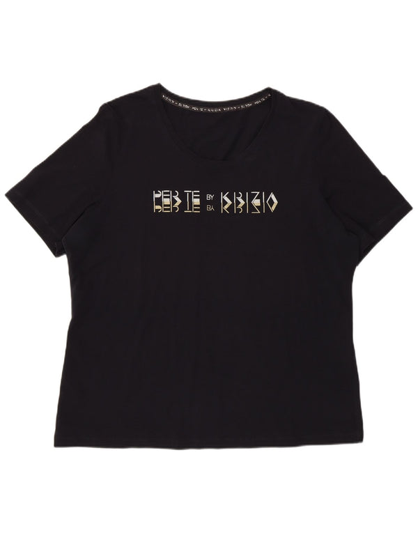 Женская футболка Perte by Krizia Regular с рисунком Top UK 12 Medium Navy Blue