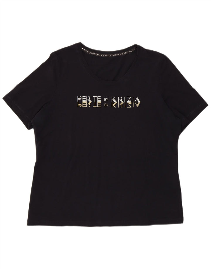 Женская футболка Perte by Krizia Regular с рисунком Top UK 12 Medium Navy Blue
