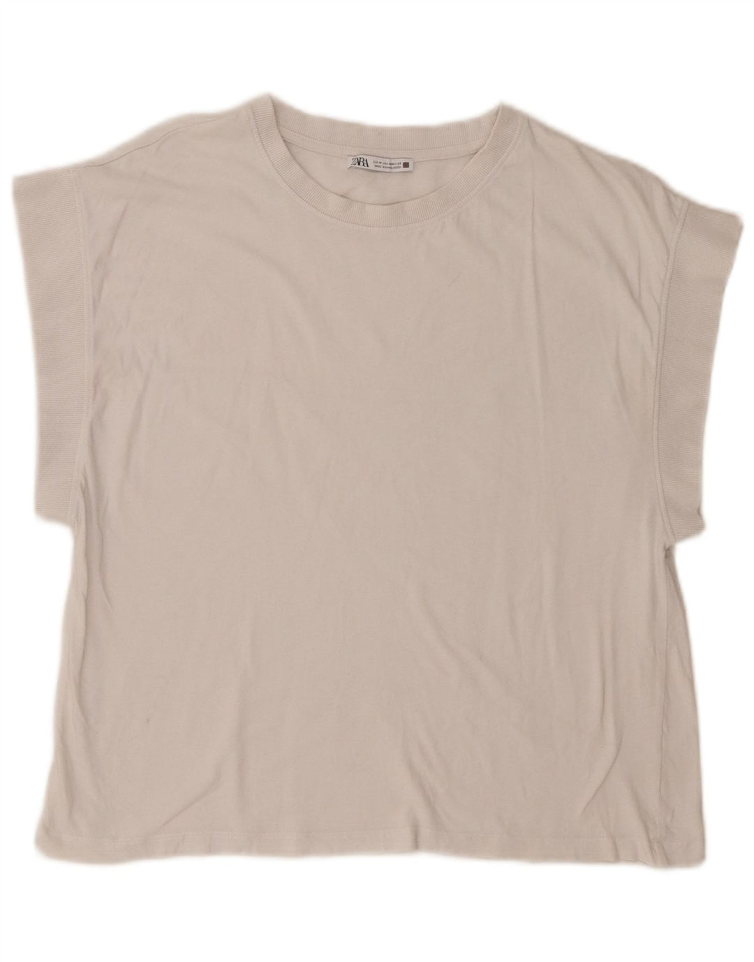 Женская футболка Zara Top UK 14 Medium White
