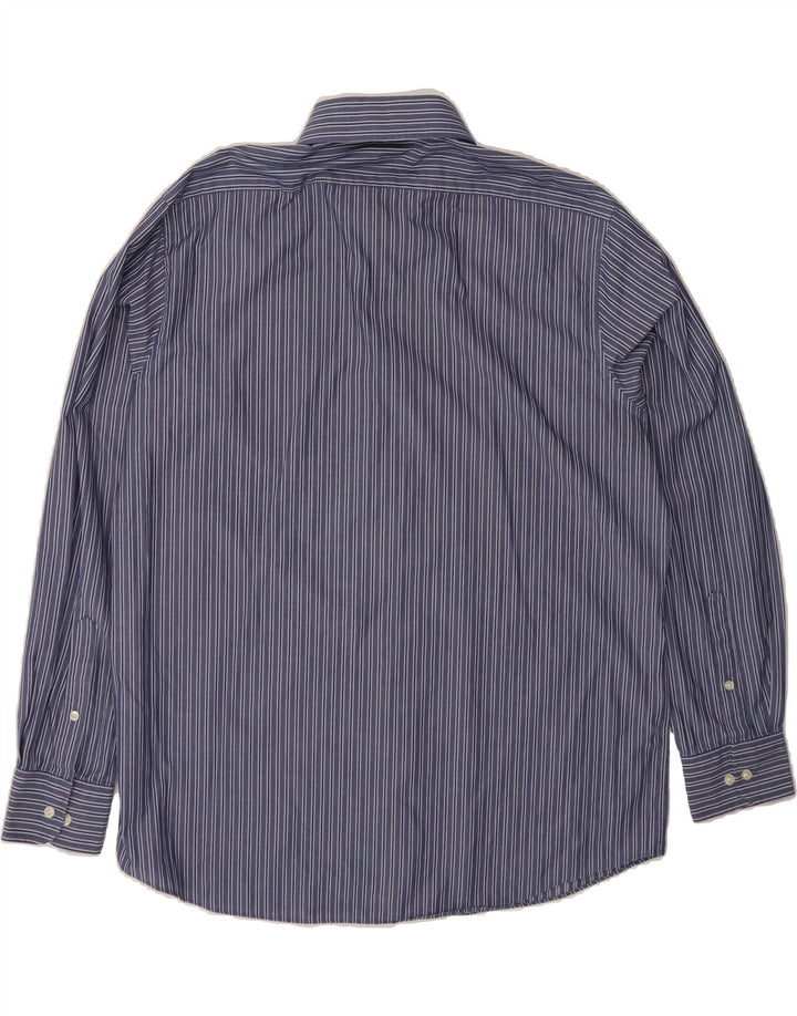 CHAPS Mens Shirt Size 17 XL Blue Striped Cotton Vintage Chaps and Second-Hand Chaps from Messina Hembry 