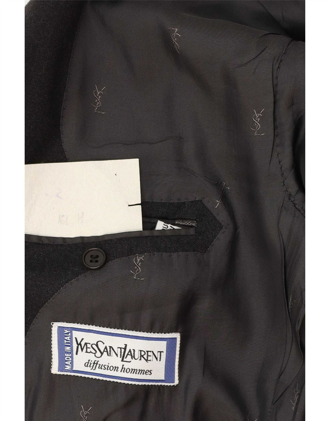 Мужской пиджак на 2 пуговицах Yves Saint Laurent IT 56 3XL Серый Шерстяной Классический