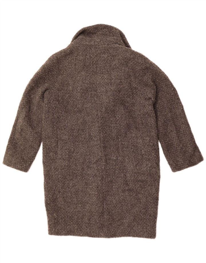 Женское пальто оверсайз Massimo Dutti UK 10, маленькое серое шерстяное пальто